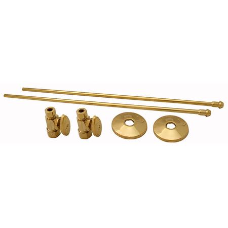 JONES STEPHENS Brass 3/8" x 20" Lavatory Supply & 3/8" x 5/8" Straight Stop Kit S10351